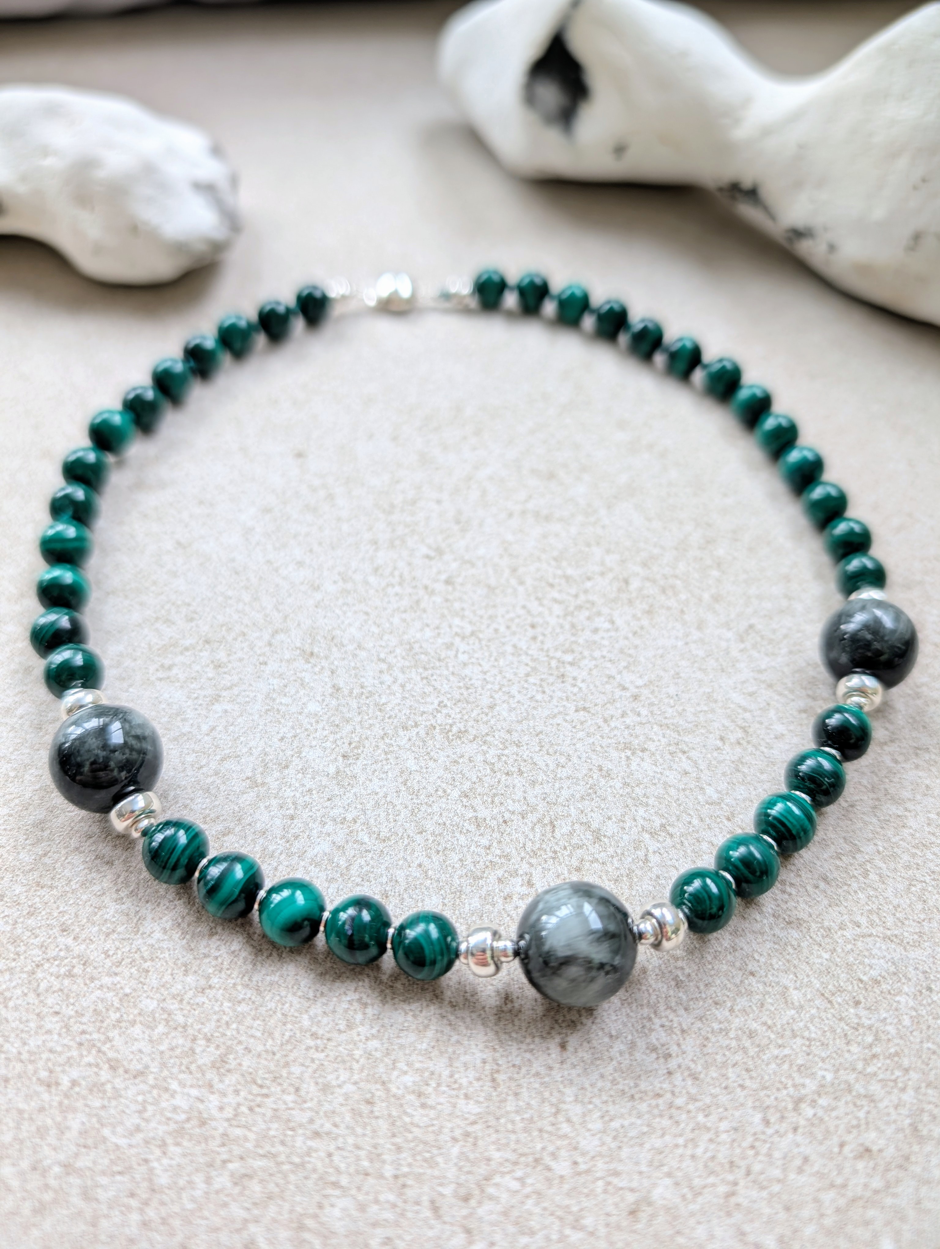 The Felis Collar in Natural Stone Setting